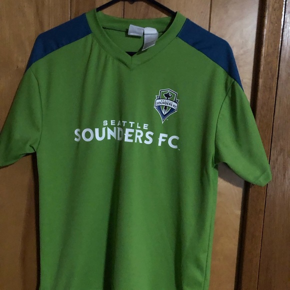 Seattle Sounders FC MLS Adidas Youth Green Blue Soccer Jersey Size Large - Picture 1 of 16